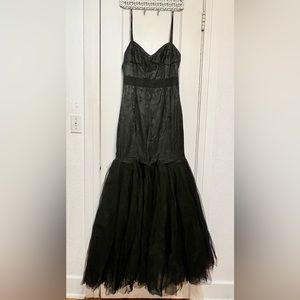 Pearl Georgina Chapman Of Marchesa Black Formal Evening Gown Dress Size 10